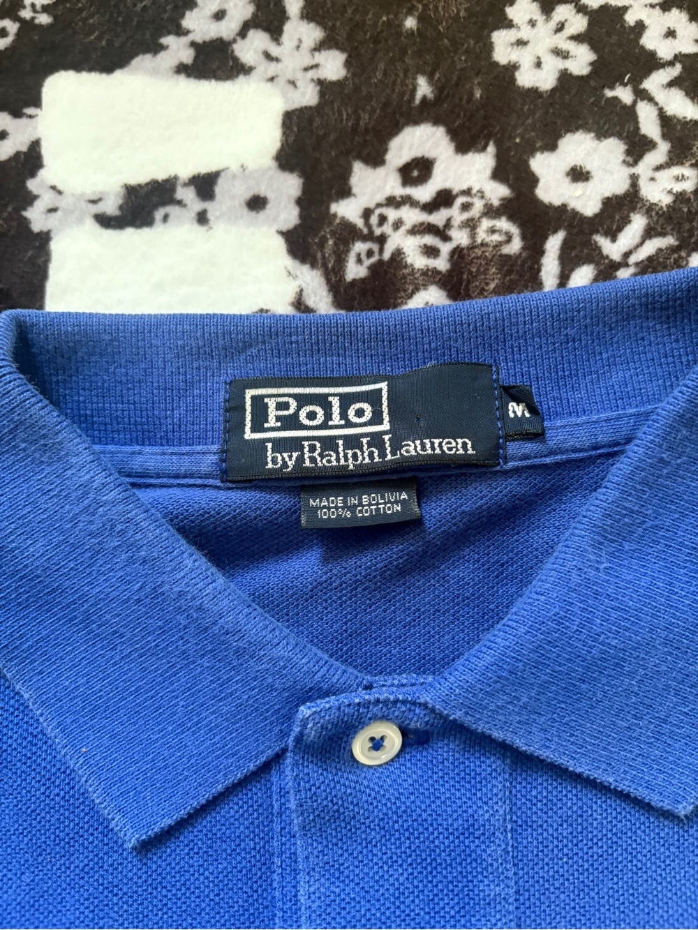 Polo Ralph Lauren Blue Polo Shirt Red Pony Men’s Medium Classic Custom Fit - Picture 3 of 4